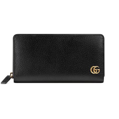 gucci gg logo leather billfold wallet|gucci marmont zip around wallet.